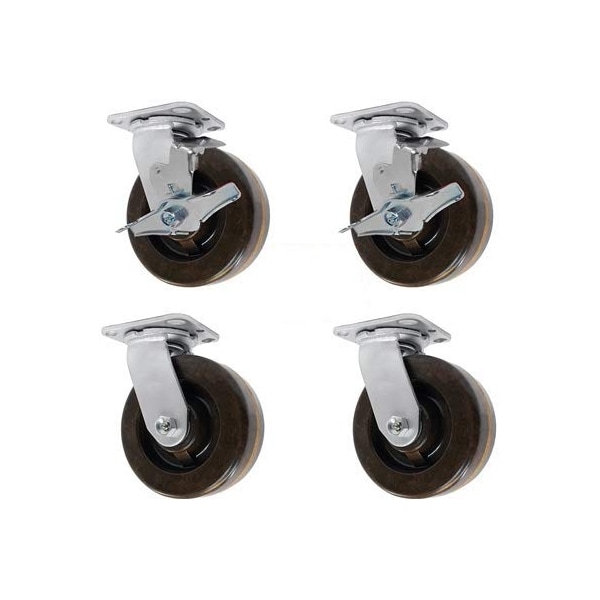 Casterhq 4"x2" HIGH Temperature PHENOLIC Wheel, Swivel Caster, 2, PK4 HD-HTSO4ASB - main